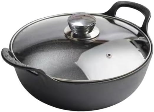VONOTO 11 inch Cast Iron Wok with Lid and Handles, Grilling Wok, Use in the Oven, on the Stove, or on the Grill (Wok with Lid 11 inch) - Image 5