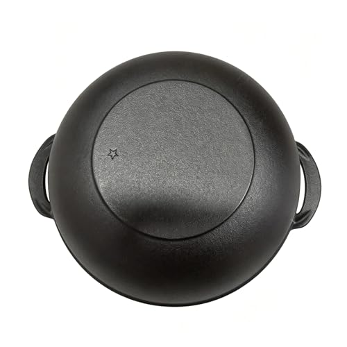 VONOTO 11 inch Cast Iron Wok with Lid and Handles, Grilling Wok, Use in the Oven, on the Stove, or on the Grill (Wok with Lid 11 inch) - Image 4