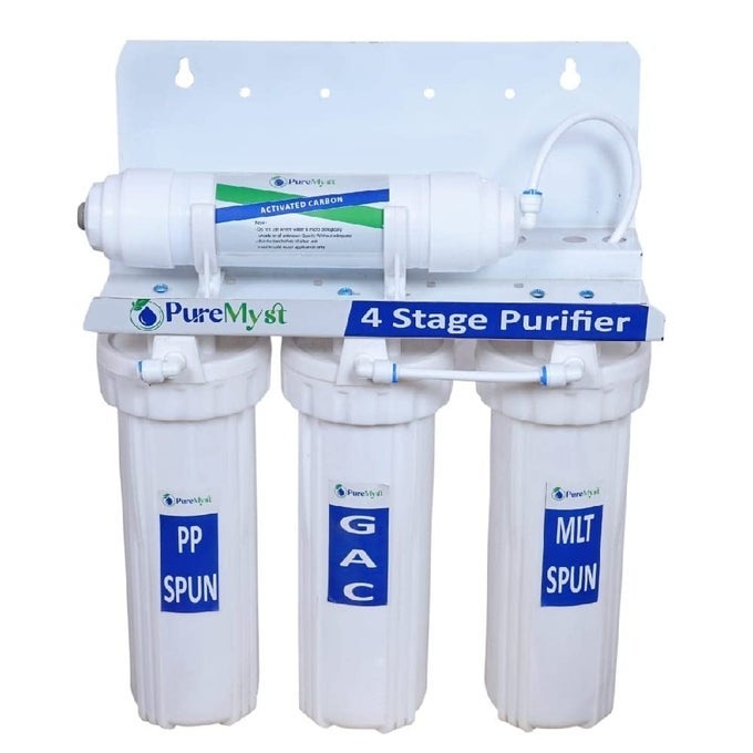 4 STAGE GRAVITY BASE NON ELECTRICAL WATER PURIFIER WITH ACTIVE CARBON CARTRIDGE WITHOUT RO FILTER WHITE