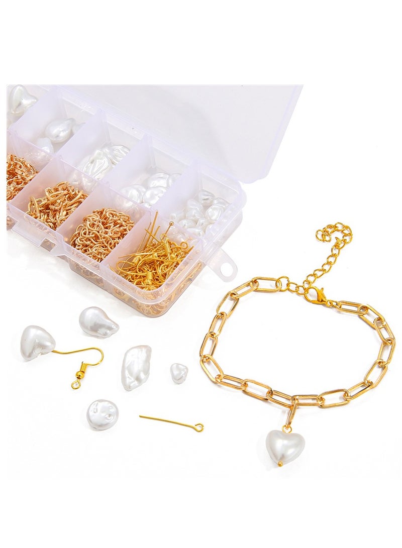 Excefore Beads Kit for Bracelet Making, Complete Jewelry Making Supplies Set with Charms, Crystal Beads, and String, Perfect for Adults and Girls Crafting Beautiful Bracelets, 420 Pcs - Image 3