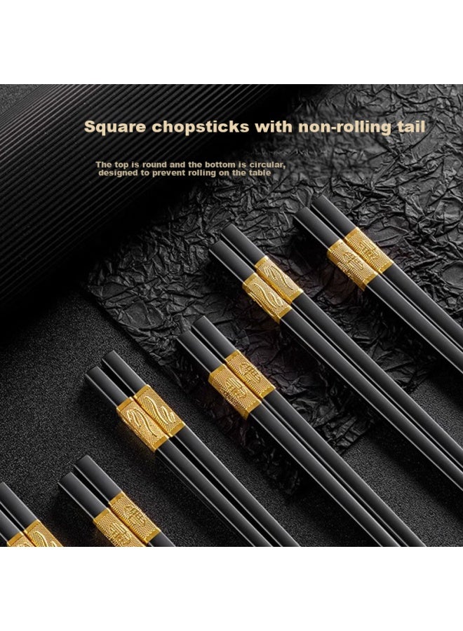 TANG CHOPSTICKS Tang Zong Kuai Gold Blessing Alloy Chopsticks 20 Pairs Set High-end Household Hotel Non-paint Non-wax Tableware Set C2756  - Image 4
