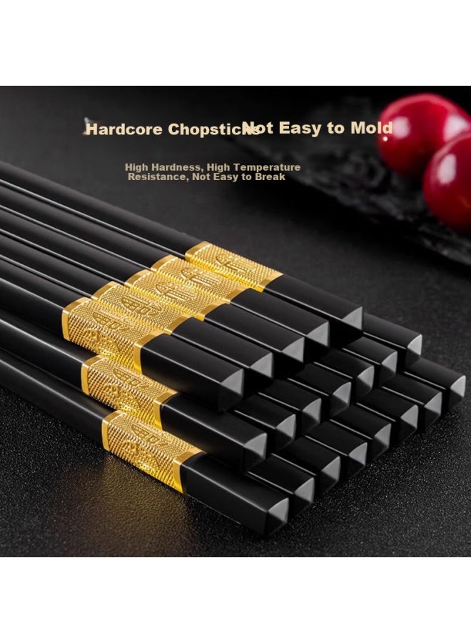 TANG CHOPSTICKS Tang Zong Kuai Gold Blessing Alloy Chopsticks 20 Pairs Set High-end Household Hotel Non-paint Non-wax Tableware Set C2756  - Image 3