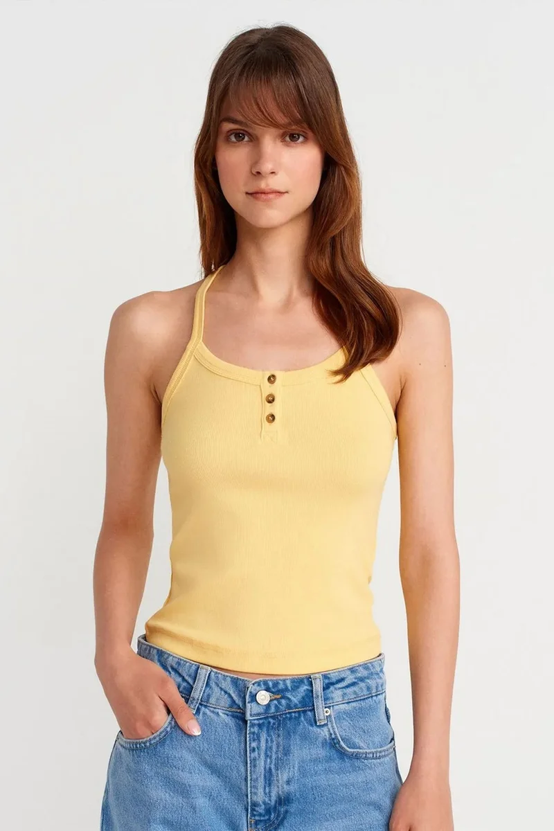 DILVIN Slim Fit Ribbed Knit Cami Blouse