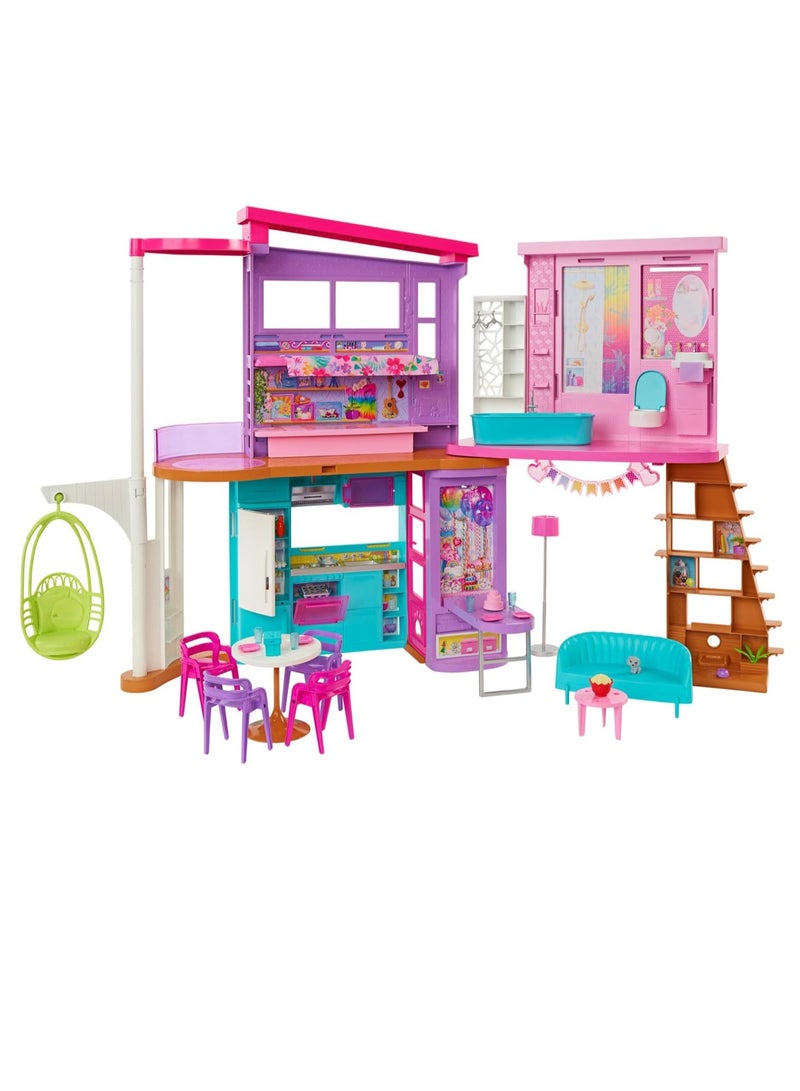Barbie Vacation House Playset with 30+ Pieces, Toy for 3 Year Olds & Up - Image 1