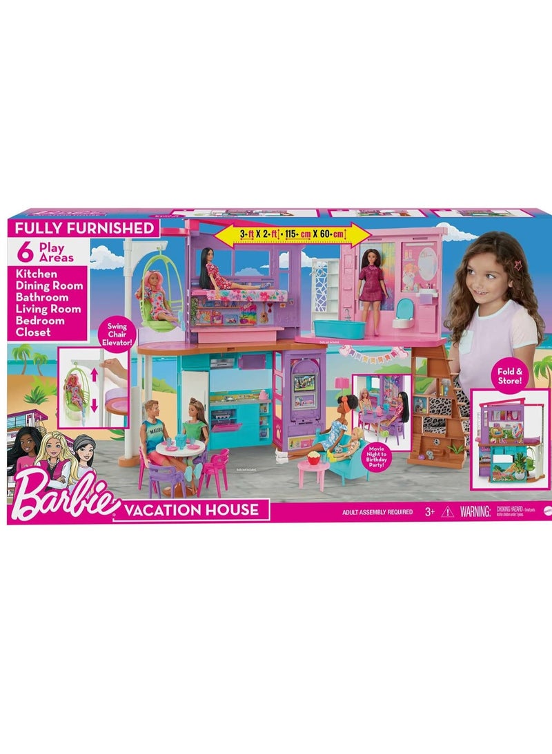Barbie Vacation House Playset with 30+ Pieces, Toy for 3 Year Olds & Up - Image 5