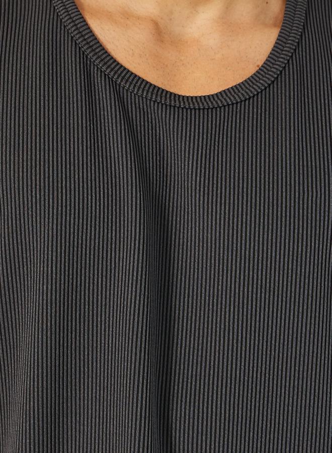 Styli Regular Fit Ribbed Round Neck Vest T-Shirt  - Image 4