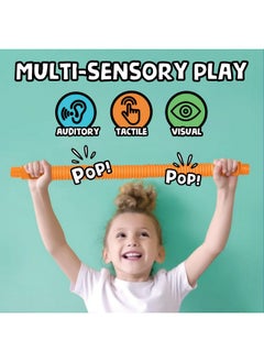 BUNMO Stocking Stuffers For Kids - Pop Tubes - Sensory Toys - Stocking Stuffers - Toddler Toys - Imaginative Play & Stimulating Creative Learning - Stocking Stuffers For Toddlers 3+ - 6 Pack Medium  - Image 3