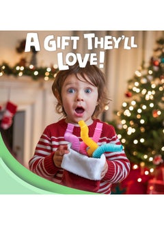 BUNMO Stocking Stuffers For Kids - Pop Tubes - Sensory Toys - Stocking Stuffers - Toddler Toys - Imaginative Play & Stimulating Creative Learning - Stocking Stuffers For Toddlers 3+ - 6 Pack Medium  - Image 2