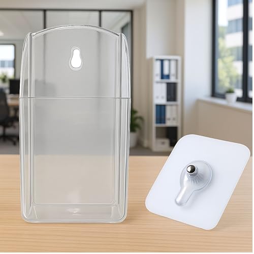 Hian Wall Mounted Remote Holder with Self-Adhesive Hook | Transparent PET Organizer for TV & AC Remotes, Pens & Stationery | No Drill Space Saving Storage for Home, Office & School (Pack of 1) - Image 2