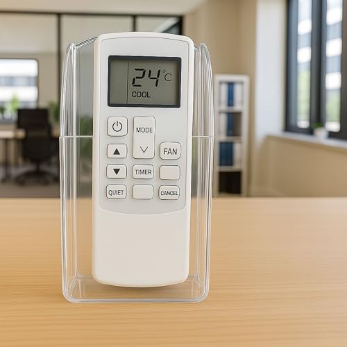 Hian Wall Mounted Remote Holder with Self-Adhesive Hook | Transparent PET Organizer for TV & AC Remotes, Pens & Stationery | No Drill Space Saving Storage for Home, Office & School (Pack of 1) - Image 4