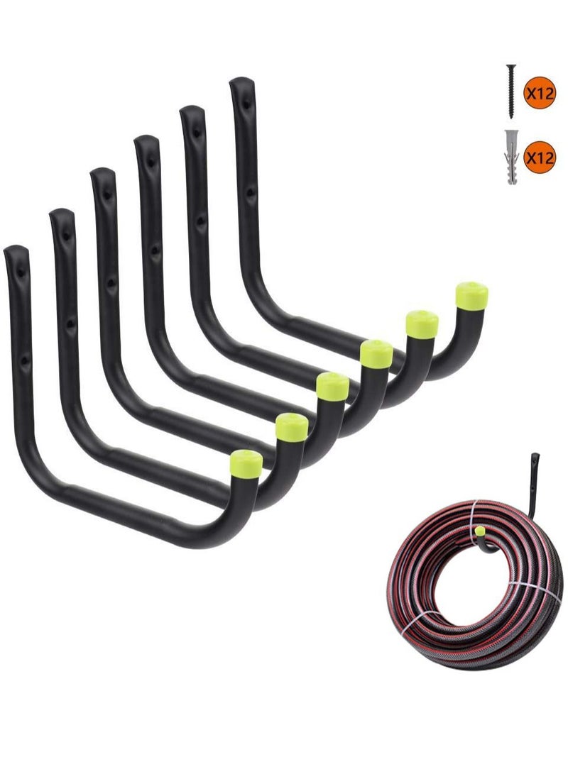 SYOSI Garage Organization Hooks, 6 Pack Heavy Duty Garage Storage, Utility Wall Hooks Garden, Tool Wall Hanger, Ladder Bike Shelf Hose Power Tool - Image 1