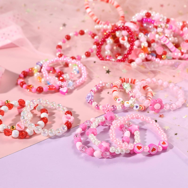 PinkSheep Bracelets for Girls Jewelry: 36 Pcs Kids Bracelets, Kids Jewelry Age 3 4 5 6 7 Years Old Princess Girl Party Favors - Image 2