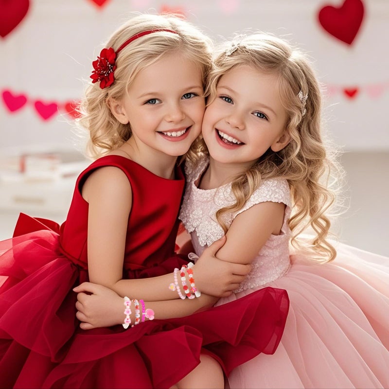 PinkSheep Bracelets for Girls Jewelry: 36 Pcs Kids Bracelets, Kids Jewelry Age 3 4 5 6 7 Years Old Princess Girl Party Favors - Image 5