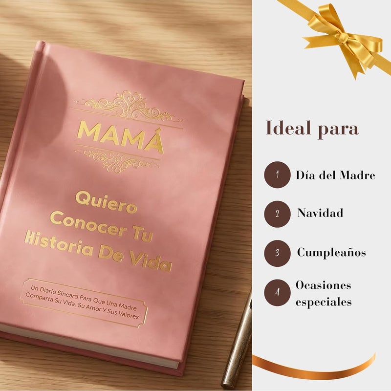 XKFCFC Mamá, Quiero Conocer tu historia De vida (Tapa dura): Regalos sentimentales para mujeres – Perfectos para cumpleaños, Día de Acción de Gracias, Día de la Madre y Navidad - Image 4