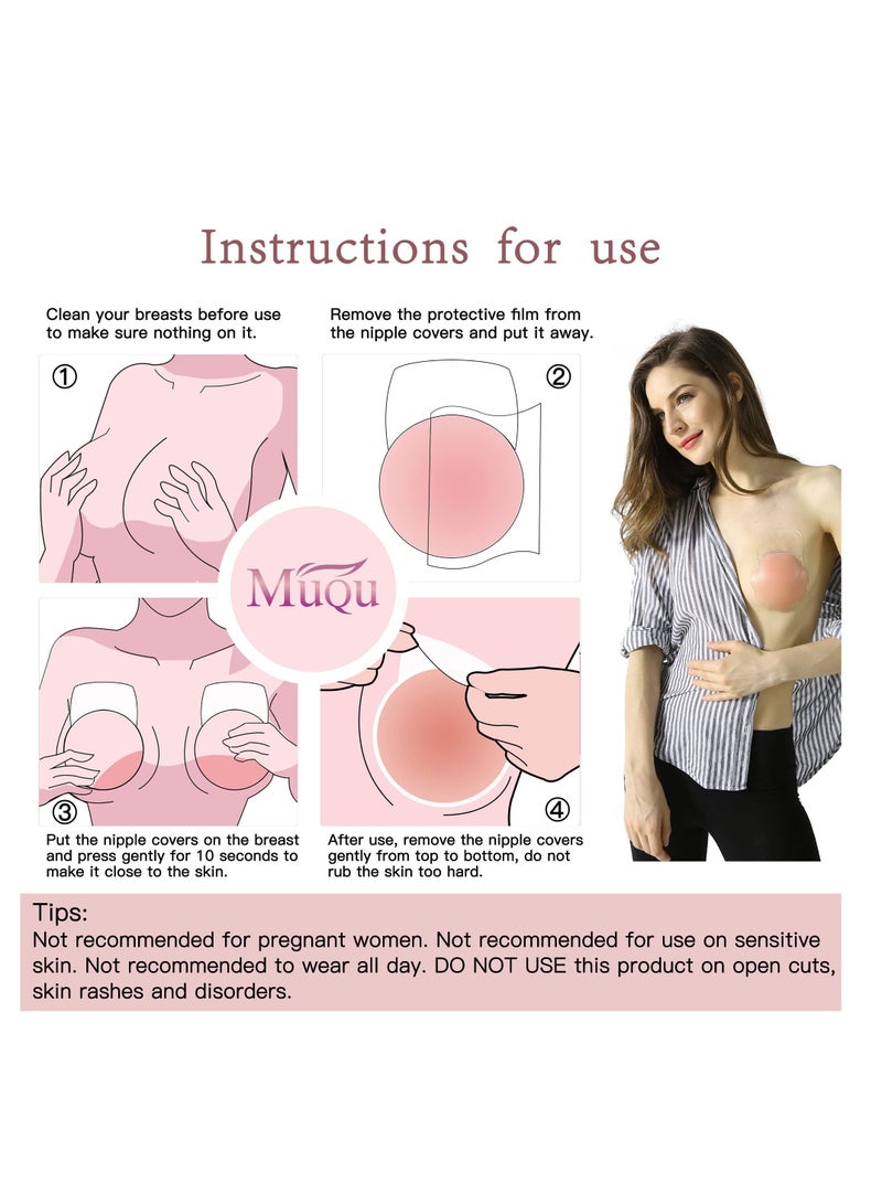 SOLARAE Nipple Covers, Silicone Breast Lift Reusable Breast Pasties, Invisible Self Adhesive Silicone Breast Pads, Breathable, Cup Nipple Noose For Women Plum Blossom Shape - Image 5