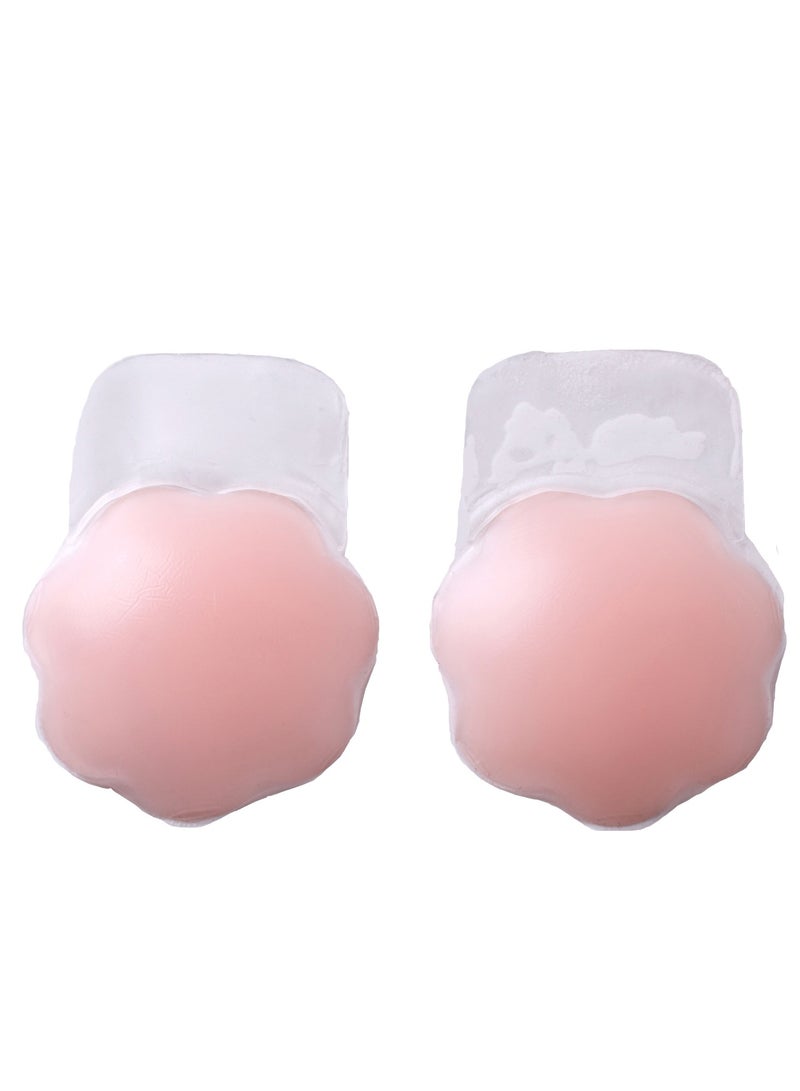 SOLARAE Nipple Covers, Silicone Breast Lift Reusable Breast Pasties, Invisible Self Adhesive Silicone Breast Pads, Breathable, Cup Nipple Noose For Women Plum Blossom Shape - Image 1