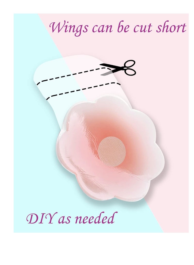 SOLARAE Nipple Covers, Silicone Breast Lift Reusable Breast Pasties, Invisible Self Adhesive Silicone Breast Pads, Breathable, Cup Nipple Noose For Women Plum Blossom Shape - Image 3