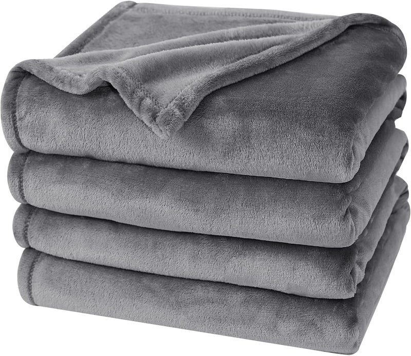 PHF Ultra Soft Fleece Blanket King Size, No Shed No Pilling Luxury Plush Cozy 300GSM Lightweight Blanket for Bed, Couch, Chair, Sofa Suitable for All Season, 274cm x 229cm, Grey - Image 1