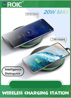 GROIC 20W Fast Wireless Charger Pad,Wireless Phone Charging Station Compatible with iPhone 15/14/13/12/11/SE/X/AirPods,Fast Charge for Samsung Galaxy S23/S22/S21/S20/Note 20/Buds/Buds +,Pixel,LG G8/7  - Image 3