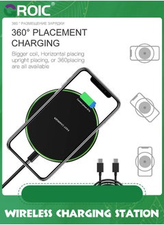 GROIC 20W Fast Wireless Charger Pad,Wireless Phone Charging Station Compatible with iPhone 15/14/13/12/11/SE/X/AirPods,Fast Charge for Samsung Galaxy S23/S22/S21/S20/Note 20/Buds/Buds +,Pixel,LG G8/7  - Image 4
