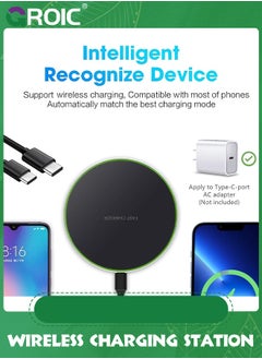 GROIC 20W Fast Wireless Charger Pad,Wireless Phone Charging Station Compatible with iPhone 15/14/13/12/11/SE/X/AirPods,Fast Charge for Samsung Galaxy S23/S22/S21/S20/Note 20/Buds/Buds +,Pixel,LG G8/7  - Image 5