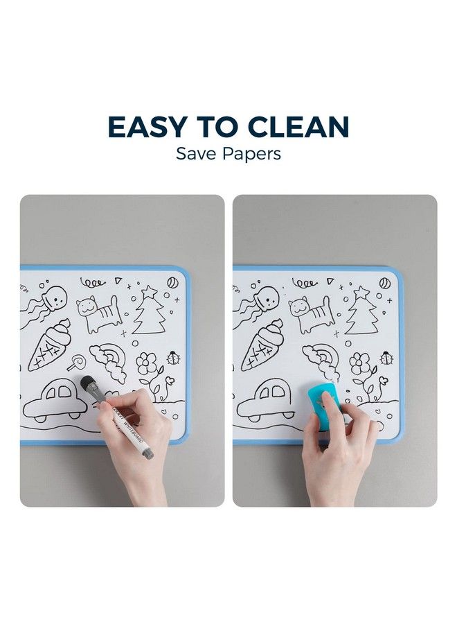 Loukin 6 Pack Small Dry Erase Lapboard 9 X 12 Inch Double Sided (Ruled Plain) Seamless Frame Design Mini Magnetic Whiteboard Set Great For Kids Classroom School (6 Erasers&12 Markers Included) - Image 5