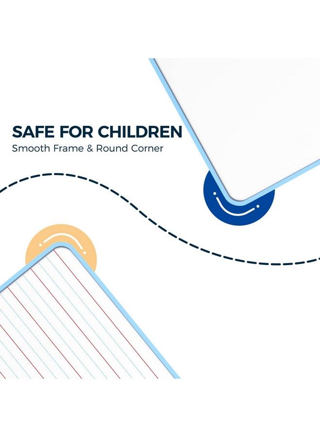 Loukin 6 Pack Small Dry Erase Lapboard 9 X 12 Inch Double Sided (Ruled Plain) Seamless Frame Design Mini Magnetic Whiteboard Set Great For Kids Classroom School (6 Erasers&12 Markers Included) - Image 4