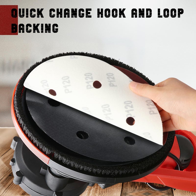 GOH DODD 9 Inch 6 Hole Sanding Disc, GOH DODD 40 Grit 15 Pieces Hook and Loop Sandpaper Aluminum Oxide Sanding Pads Sand Paper for Drywall Sander Wood Metal Glass Plastic Leather Rubber - Image 5