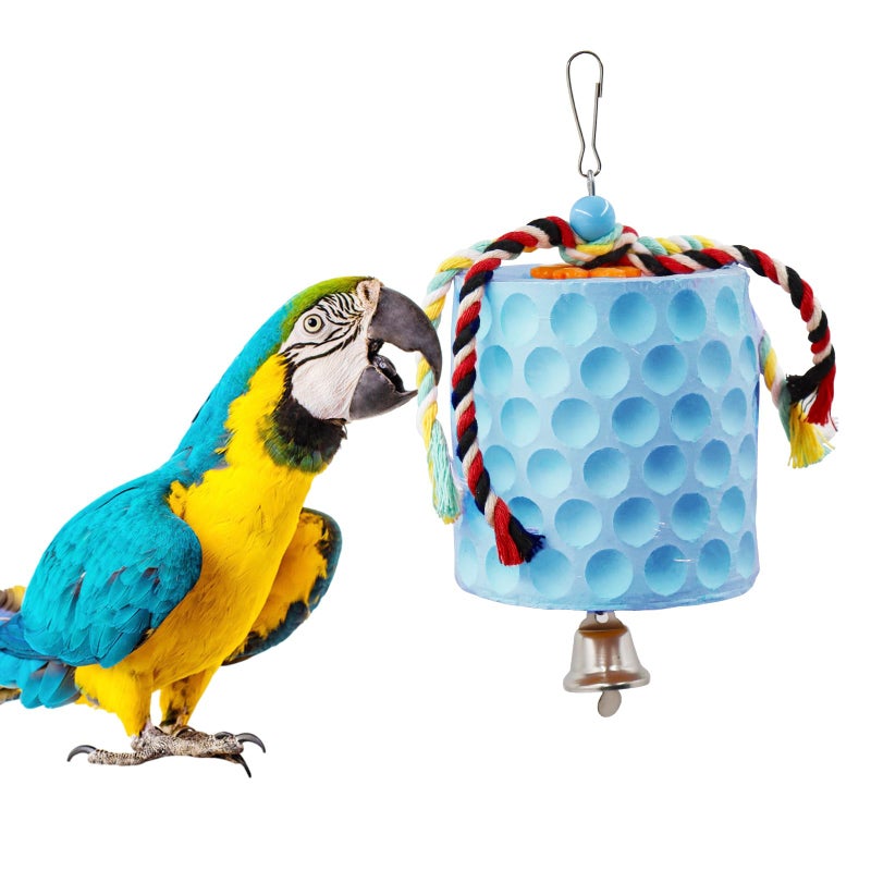 Oooct Extra Large Bird Chewing Toy, Parrot Beak Grinding Calcium Stone with Bells, Bird Cage Accessories, Cage Toys for Cockatiel Parakeet Parrot Budgies Rat Hamster Chinchilla Rabbit Bunny African Grey - Image 1
