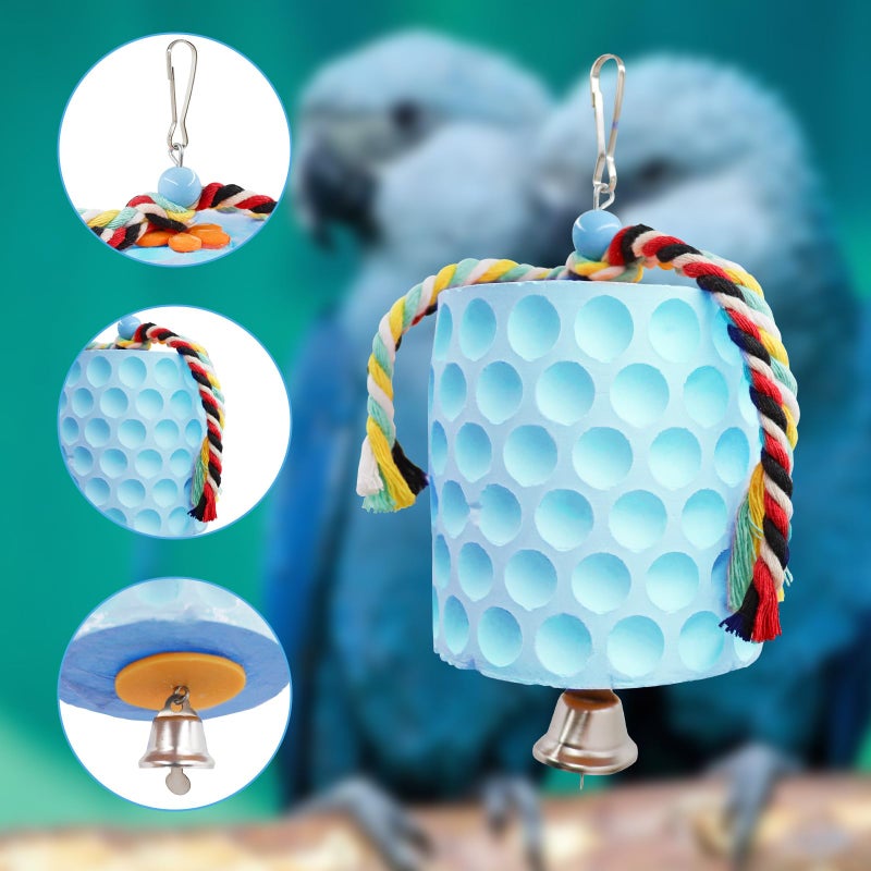 Oooct Extra Large Bird Chewing Toy, Parrot Beak Grinding Calcium Stone with Bells, Bird Cage Accessories, Cage Toys for Cockatiel Parakeet Parrot Budgies Rat Hamster Chinchilla Rabbit Bunny African Grey - Image 4