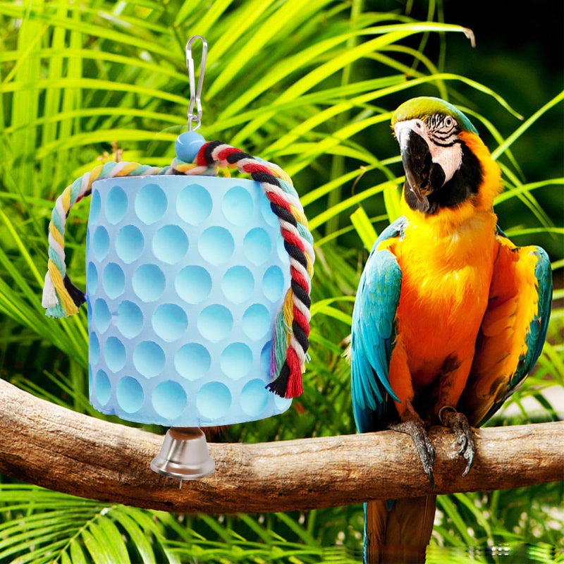 Oooct Extra Large Bird Chewing Toy, Parrot Beak Grinding Calcium Stone with Bells, Bird Cage Accessories, Cage Toys for Cockatiel Parakeet Parrot Budgies Rat Hamster Chinchilla Rabbit Bunny African Grey - Image 3