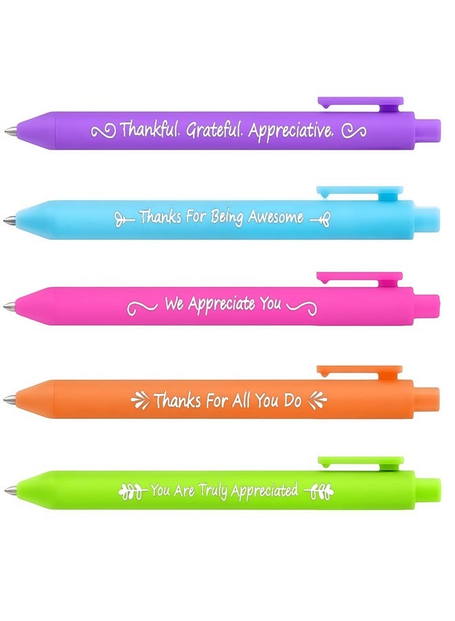 Jxueych 5pcs Funny Gel Pens Thanks Swear Word, Comfortable Writing Black Ink Medium Point 0.5 mm Gift Pretty Pens for Office Gifts (L) - Image 1