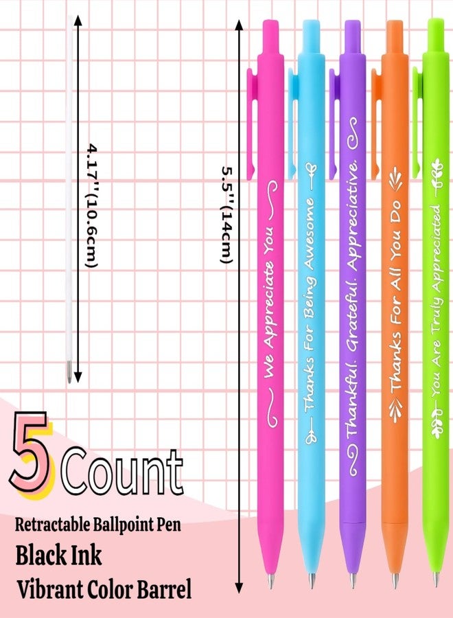 Jxueych 5pcs Funny Gel Pens Thanks Swear Word, Comfortable Writing Black Ink Medium Point 0.5 mm Gift Pretty Pens for Office Gifts (L) - Image 2