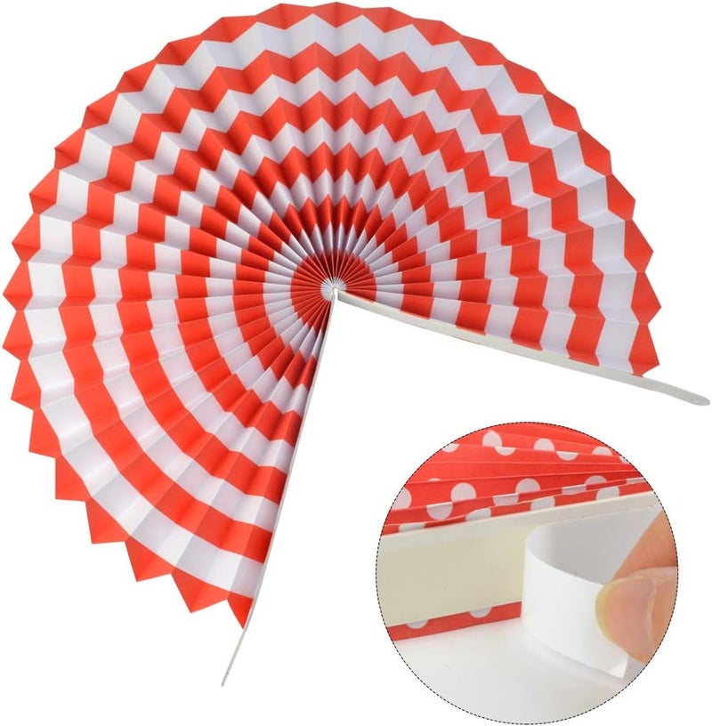 mifengda 18Pc Party Hanging Paper Fans Set - Red Folding Round Fan Wall Decor, Paper Garlands Flower Decoration for Birthday, Festival, Wedding, Graduation Events Accessories - Image 5