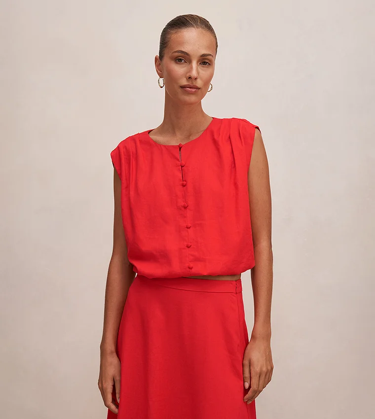فورايفر نيو Naia Bubble-Hem Top
