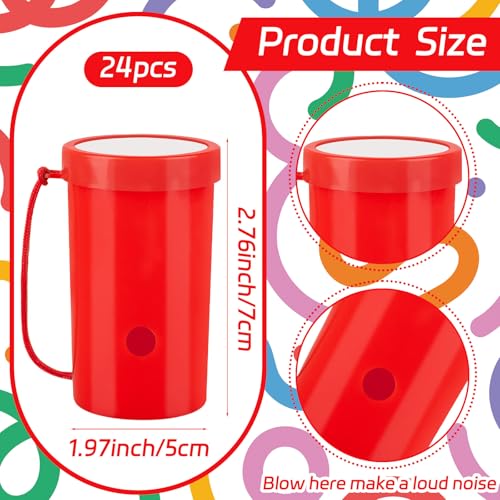 Demonwer 24 Pcs Mini Air Horns 3 Inch Noisemakers for Sporting Events Loud Noise Maker Blow Horn Noise Whistle with Lanyard for Birthday Holiday Party Graduation Celebrations Goodie Bag Fillers - Image 5