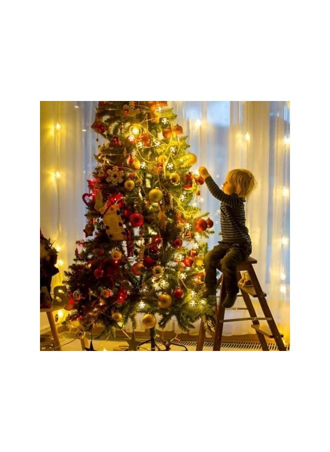 The Bros Diwali Lights,10m/30led Warm White String Light Usb 80 Lights Snowflake Light String Garden Home Party Wedding Holiday Decoration，Suitable For Home, Garden, Yard, Wedding And Party Warm White  - Image 3
