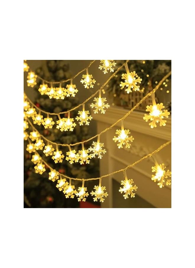 The Bros Diwali Lights,10m/30led Warm White String Light Usb 80 Lights Snowflake Light String Garden Home Party Wedding Holiday Decoration，Suitable For Home, Garden, Yard, Wedding And Party Warm White  - Image 2