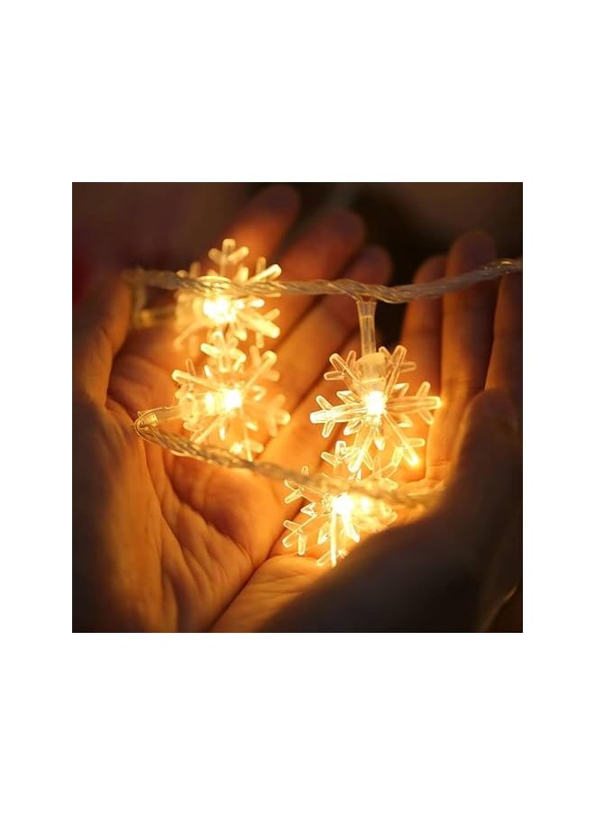 The Bros Diwali Lights,10m/30led Warm White String Light Usb 80 Lights Snowflake Light String Garden Home Party Wedding Holiday Decoration，Suitable For Home, Garden, Yard, Wedding And Party Warm White  - Image 4