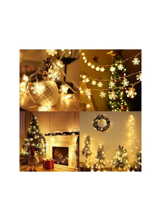 The Bros Diwali Lights,10m/30led Warm White String Light Usb 80 Lights Snowflake Light String Garden Home Party Wedding Holiday Decoration，Suitable For Home, Garden, Yard, Wedding And Party Warm White  - Image 5