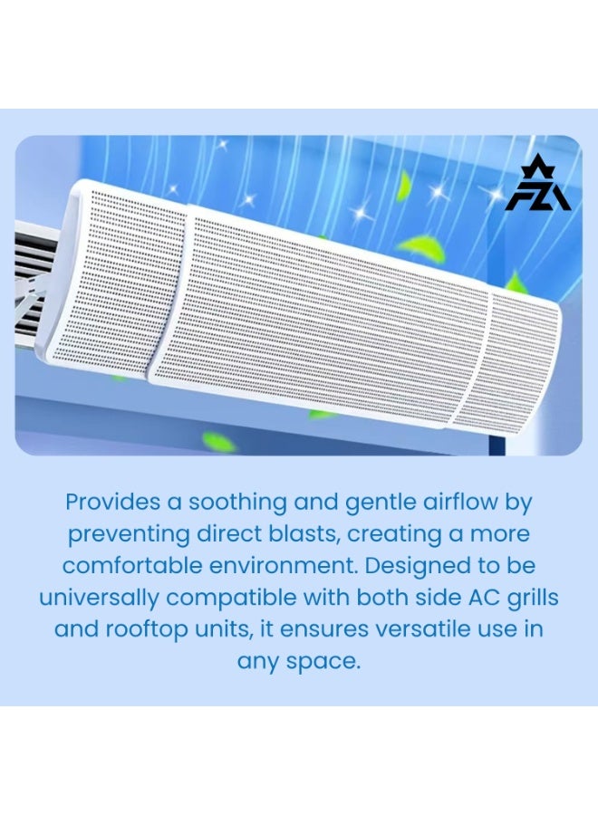 Aarzou Adjustable AC Air Deflector for Central Air Conditioner – Telescopic Wind Direction Baffle (60–98cm) | Side Outlet Vent Cover Shield – Anti-Direct Wind for Home, Office, Bedroom - Image 3