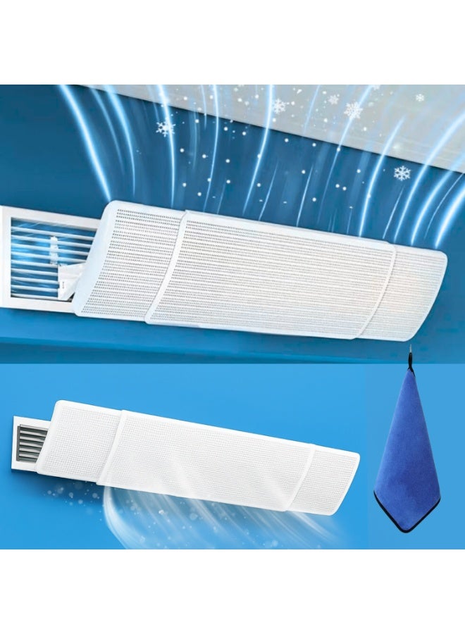 Aarzou Adjustable AC Air Deflector for Central Air Conditioner – Telescopic Wind Direction Baffle (60–98cm) | Side Outlet Vent Cover Shield – Anti-Direct Wind for Home, Office, Bedroom - Image 1