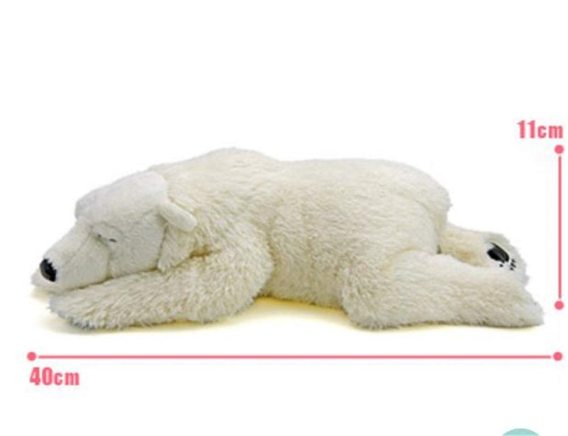 TAMMYFLYFLY Sleep Polar Bear Plush,Cute Stuffed Animal, Plush Toy, 14 Inches Soft Toy (Medium) - Image 4