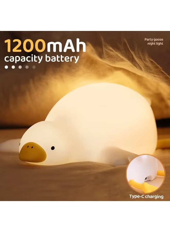 BlueFire Squishy Goose Silicone Night Light with Remote & Timer – Cute Rechargeable Dimmable Touch Lamp for Kids, Nursery, Bedroom, Breastfeeding, Halloween, & Table Decor (Warm White) - Image 2