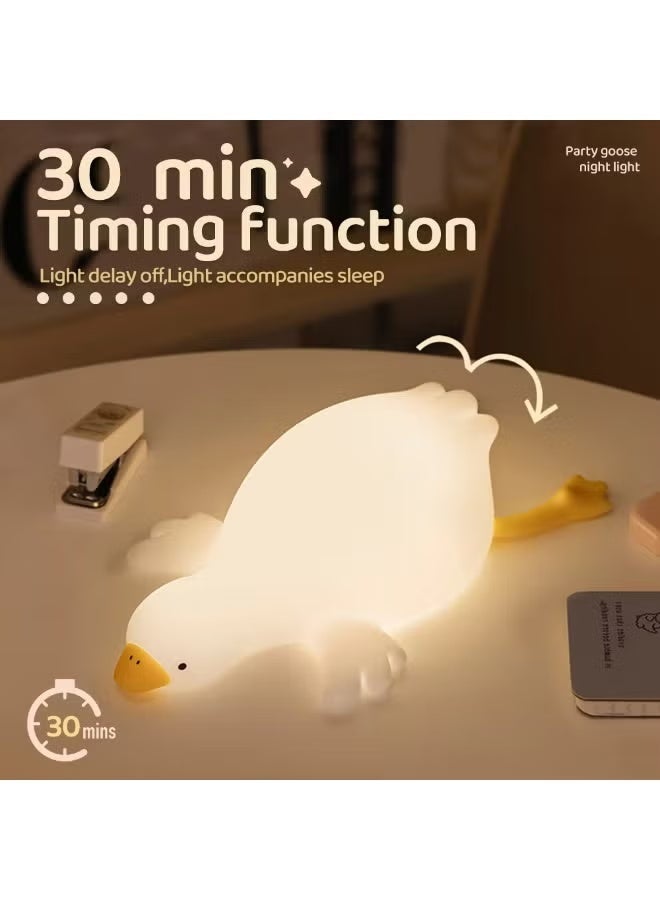 BlueFire Squishy Goose Silicone Night Light with Remote & Timer – Cute Rechargeable Dimmable Touch Lamp for Kids, Nursery, Bedroom, Breastfeeding, Halloween, & Table Decor (Warm White) - Image 3