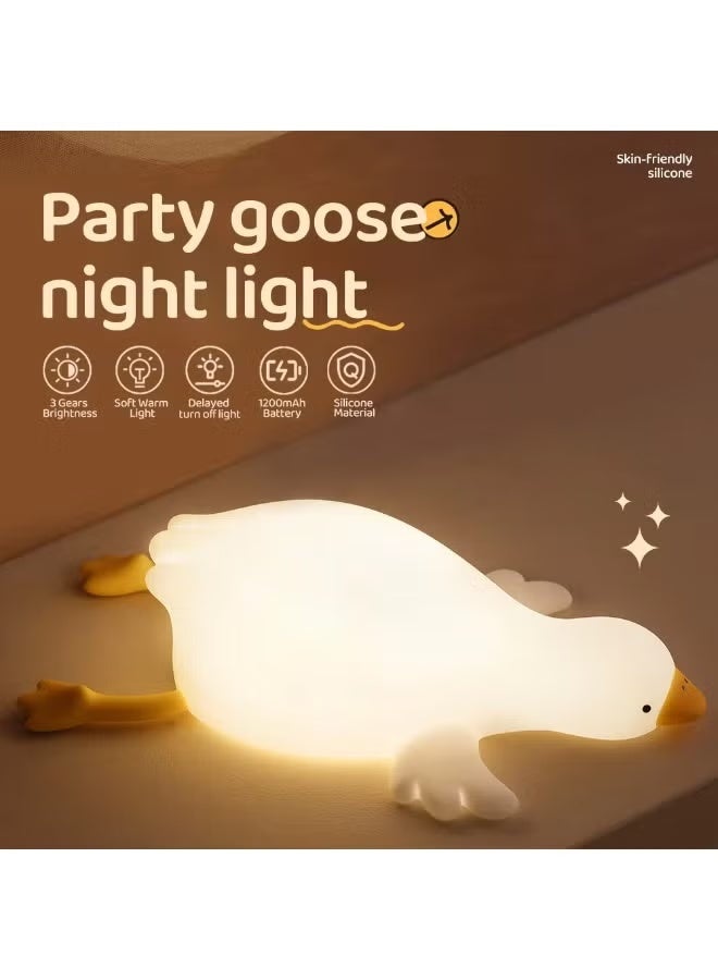 BlueFire Squishy Goose Silicone Night Light with Remote & Timer – Cute Rechargeable Dimmable Touch Lamp for Kids, Nursery, Bedroom, Breastfeeding, Halloween, & Table Decor (Warm White) - Image 5