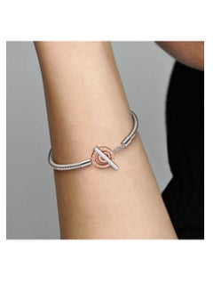 Pandora Violet Pandora Moments Bicolor Logo T-Clasp Snake Link Bracelet  - Image 3