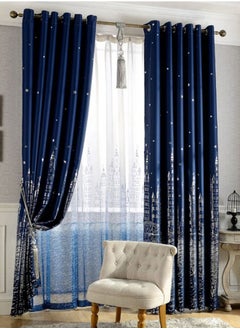 Castle Printed Blackout Curtain Navy Blue 100 x 250centimeter - pzsku/ZFBFF2149CA69E33DB945Z/45/_/1702650969/6a58c8d9-a3c1-4629-9c30-63377d7b8f50