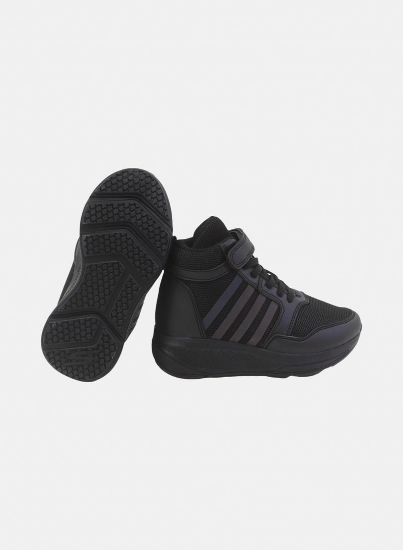 Unisex Kids Leather Half Boots – Black - Image 3