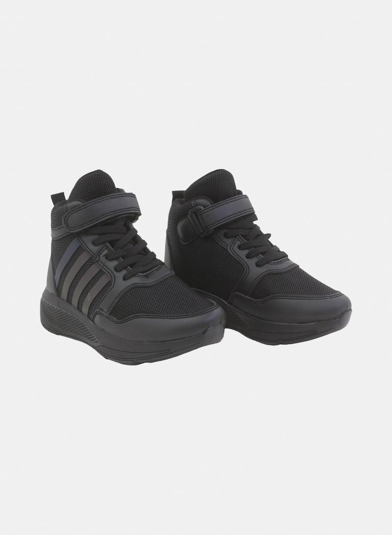 Unisex Kids Leather Half Boots – Black - Image 1